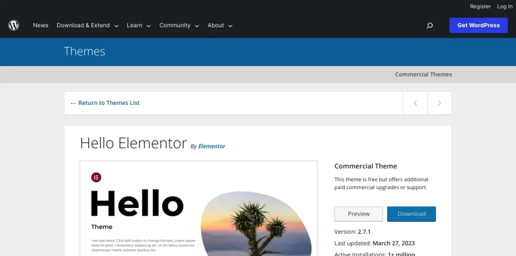 Hello WordPress Theme